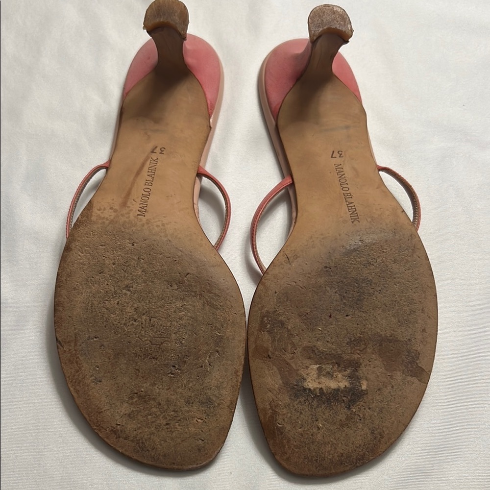 Vintage Manolo Blahnik Pink Sandals - Picture 2 of 7